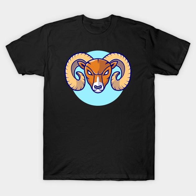 Angry Ram Mascot Cartoon Vector Icon Illustration T-Shirt by Catalyst Labs